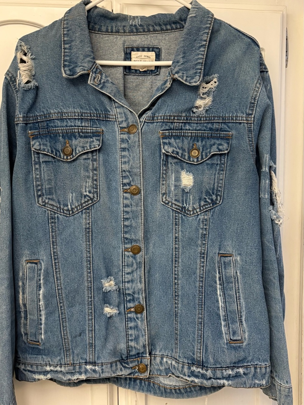Wax Jean Light Blue Distressed Denim Jacket